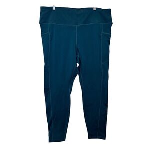 Leggings Thick Fleece 3X Teal Warm Gorpecore Outdoors Granola Active Warm Cozy